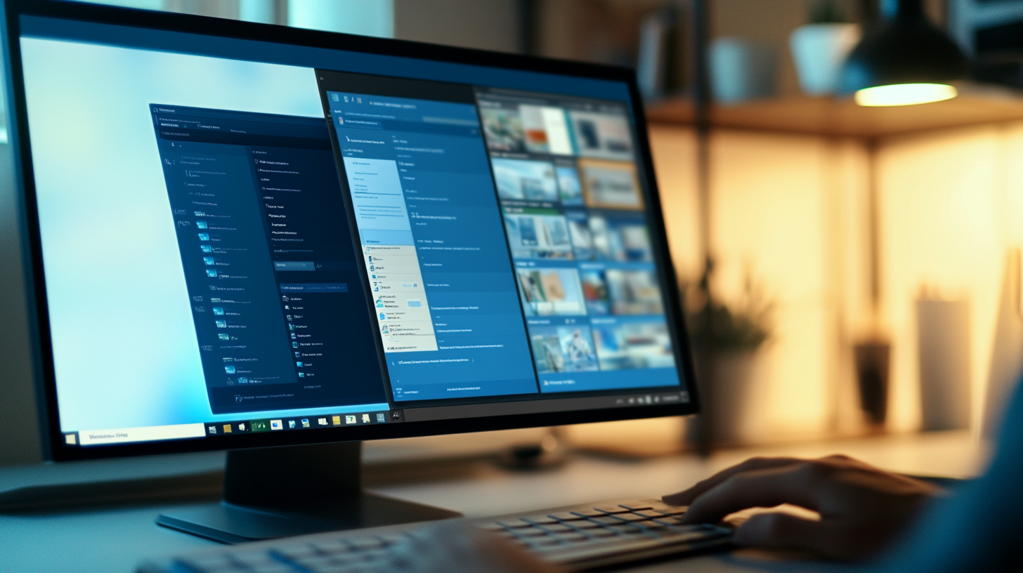 Windows 11 Dosya Gezgini'nin yeni sekmeli arayüzü açık, klavyede ellerle modern çalışma alanında dosya yönetimi gösterimi.