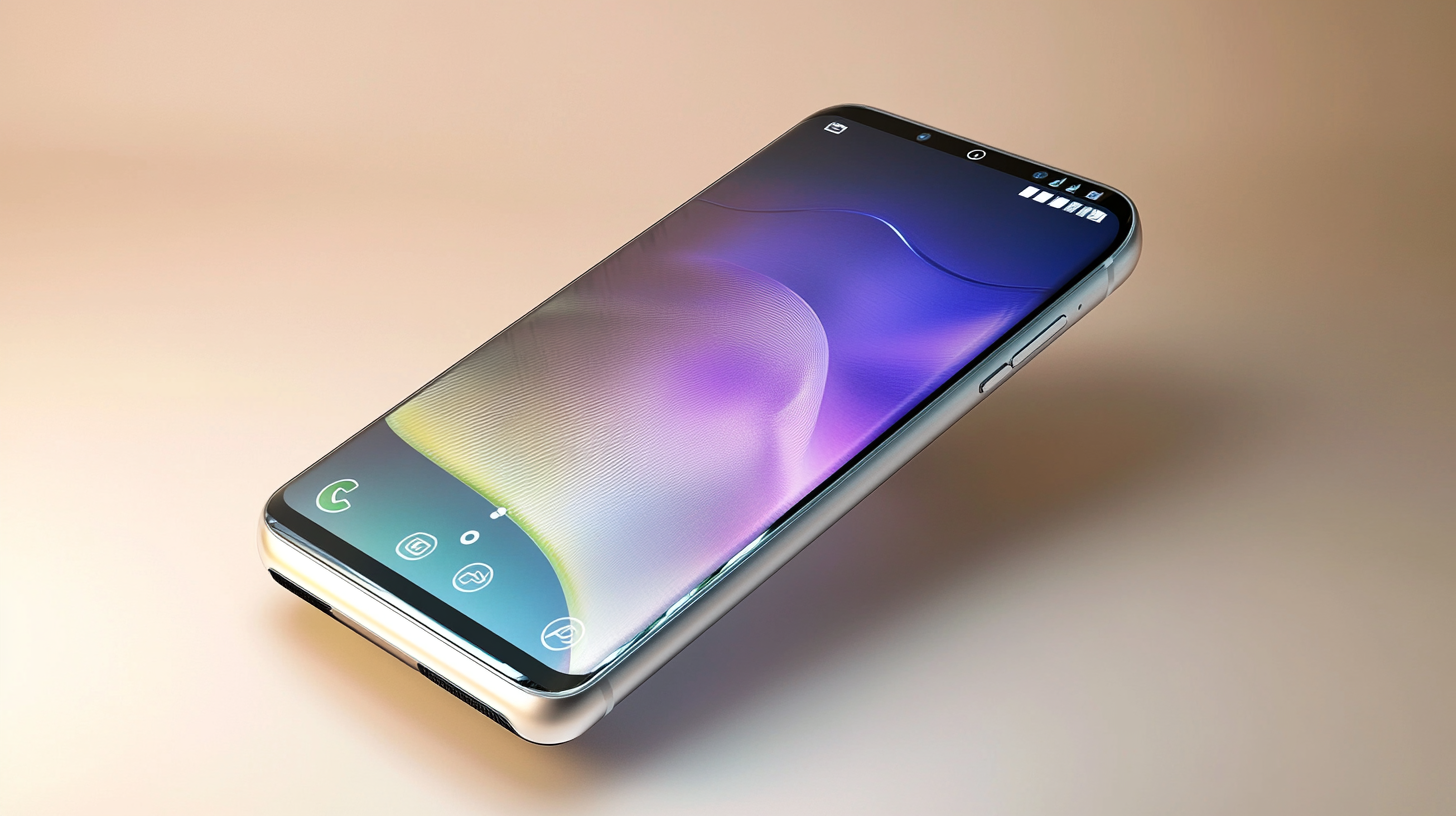 Modern akıllı telefon, alüminyum çerçeve ve Gorilla Glass Victus 2 ön cam, büyük kavisli AMOLED ekran, ince ve ergonomik tasarım.
